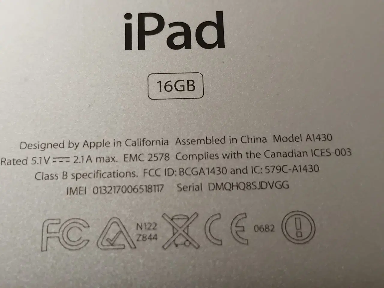 Billede 1 - IPAD  3.gen    model a1430
