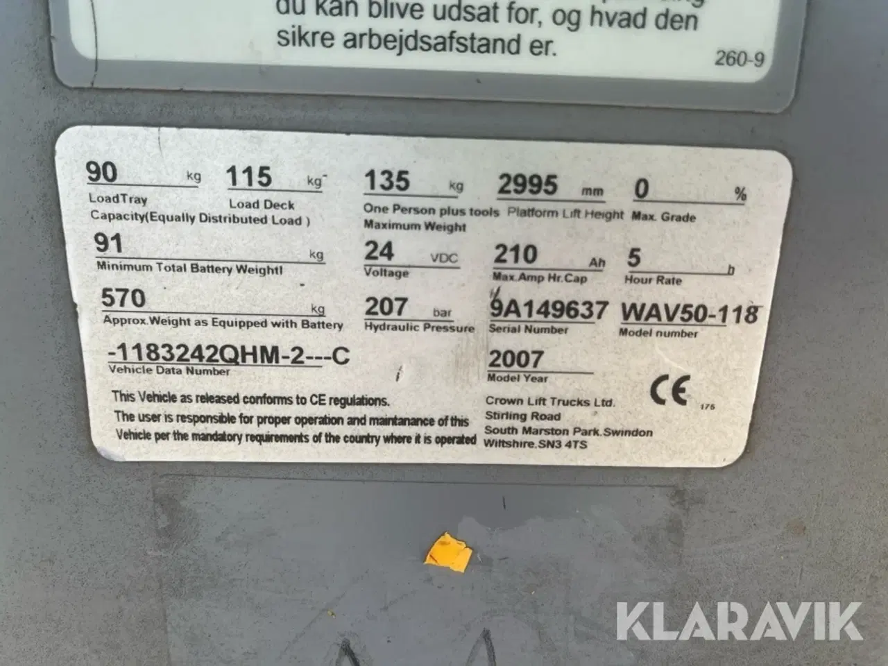 Billede 7 - Pluk lift/truck Crown WAV50-118