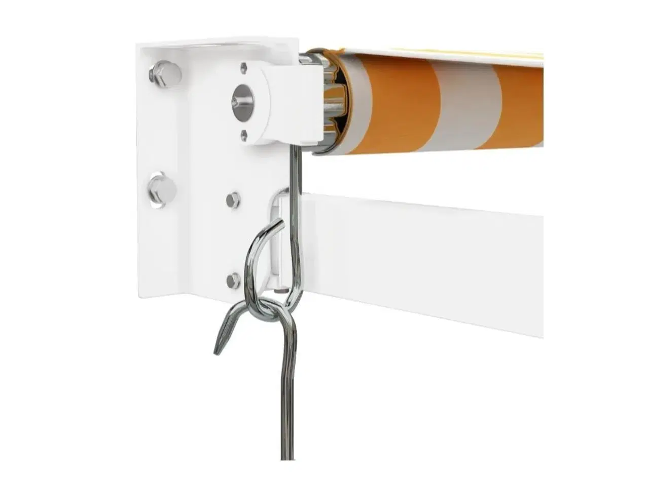 Billede 9 - Foldemarkise manuel betjening 3x2,5 m stof aluminium gul hvid