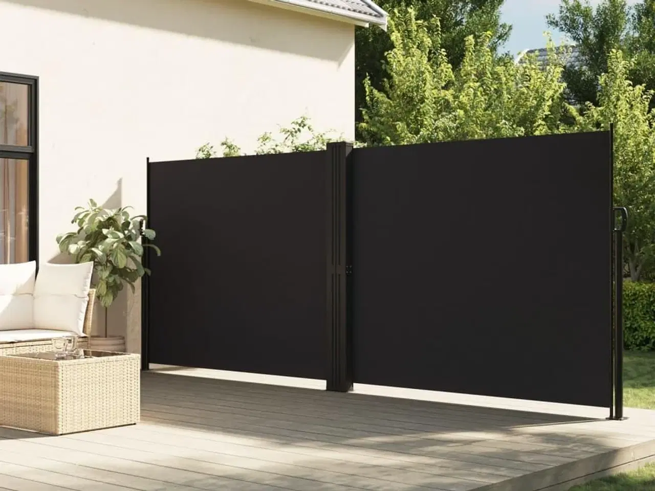 Billede 1 - Sammenrullelig sidemarkise 160 x 600 cm sort