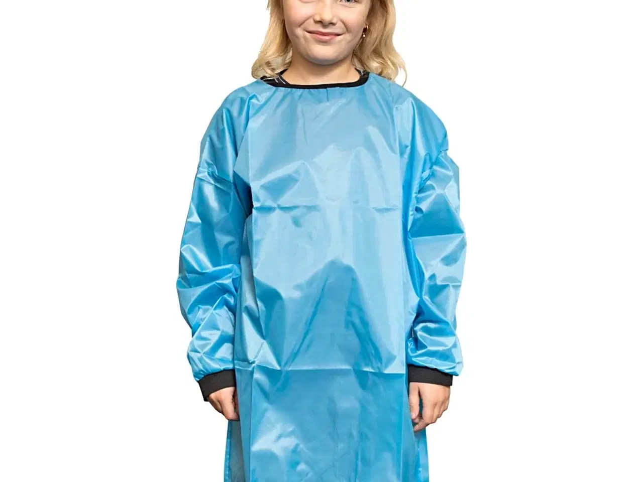 Billede 1 - Malerkittel, L: 75 cm, str. 7-12 år, turkis, 10 stk./ 1 pk.