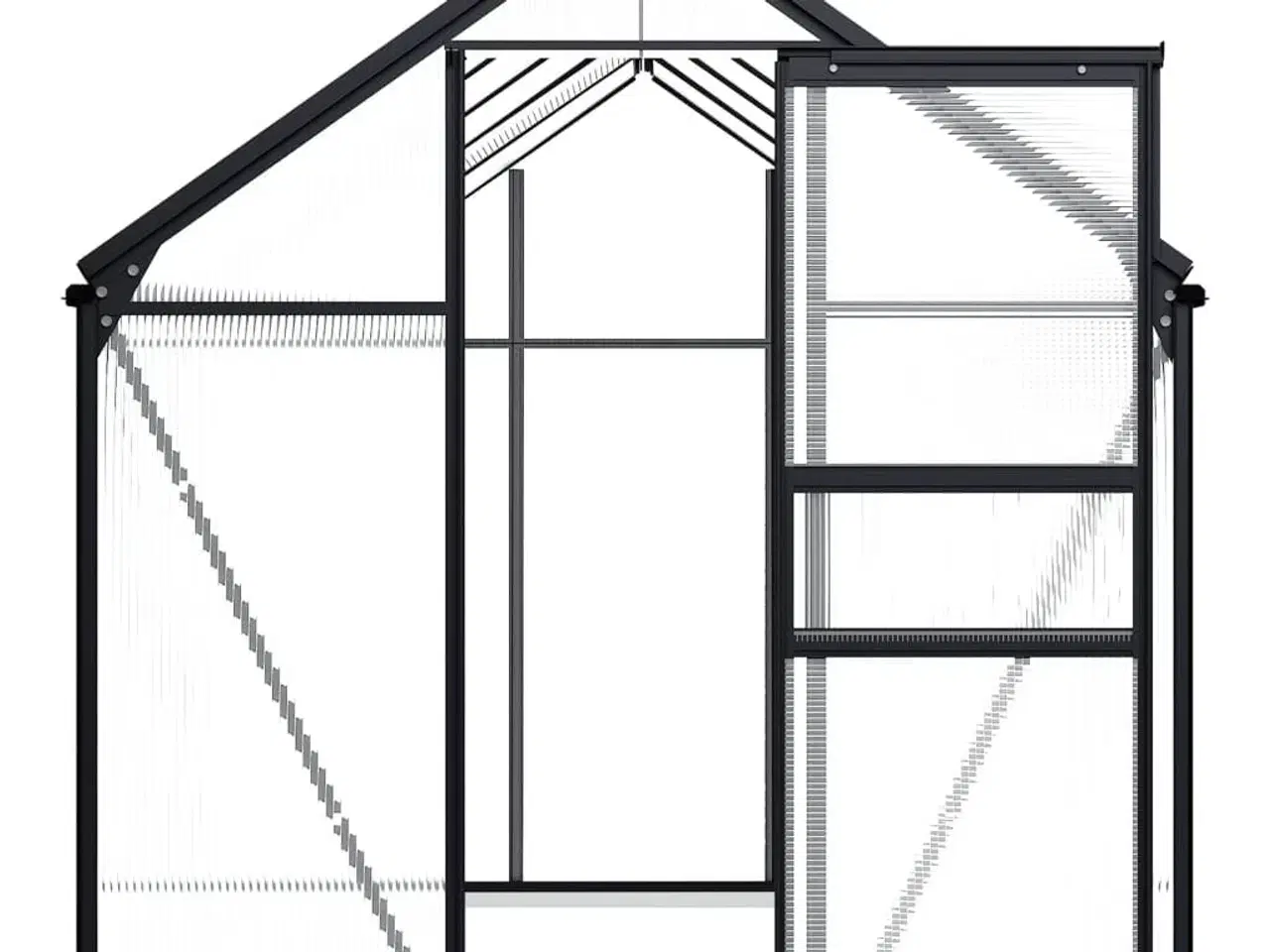 Billede 4 - Drivhus med fundamentramme 5,89 m² aluminium antracitgrå