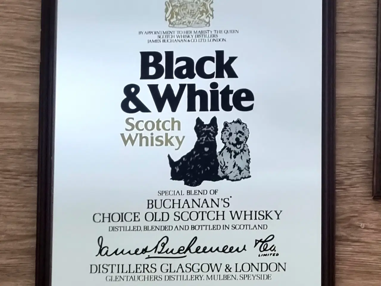 Billede 3 - Retro spejl, Black and white scotchs whisky 