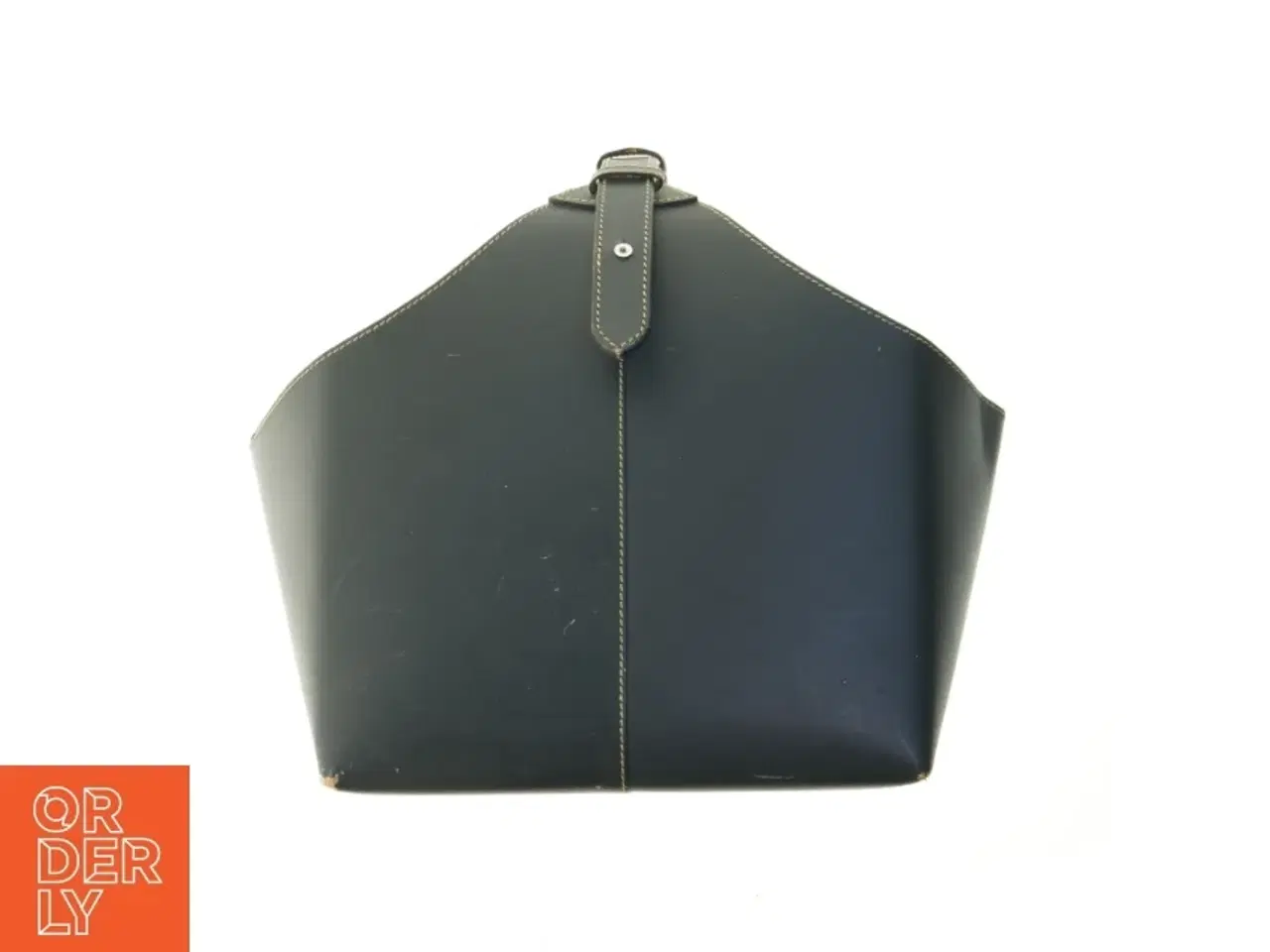 Billede 2 - Blade opbevaring. læder opbevaringskurv (str. 31x28 cm)