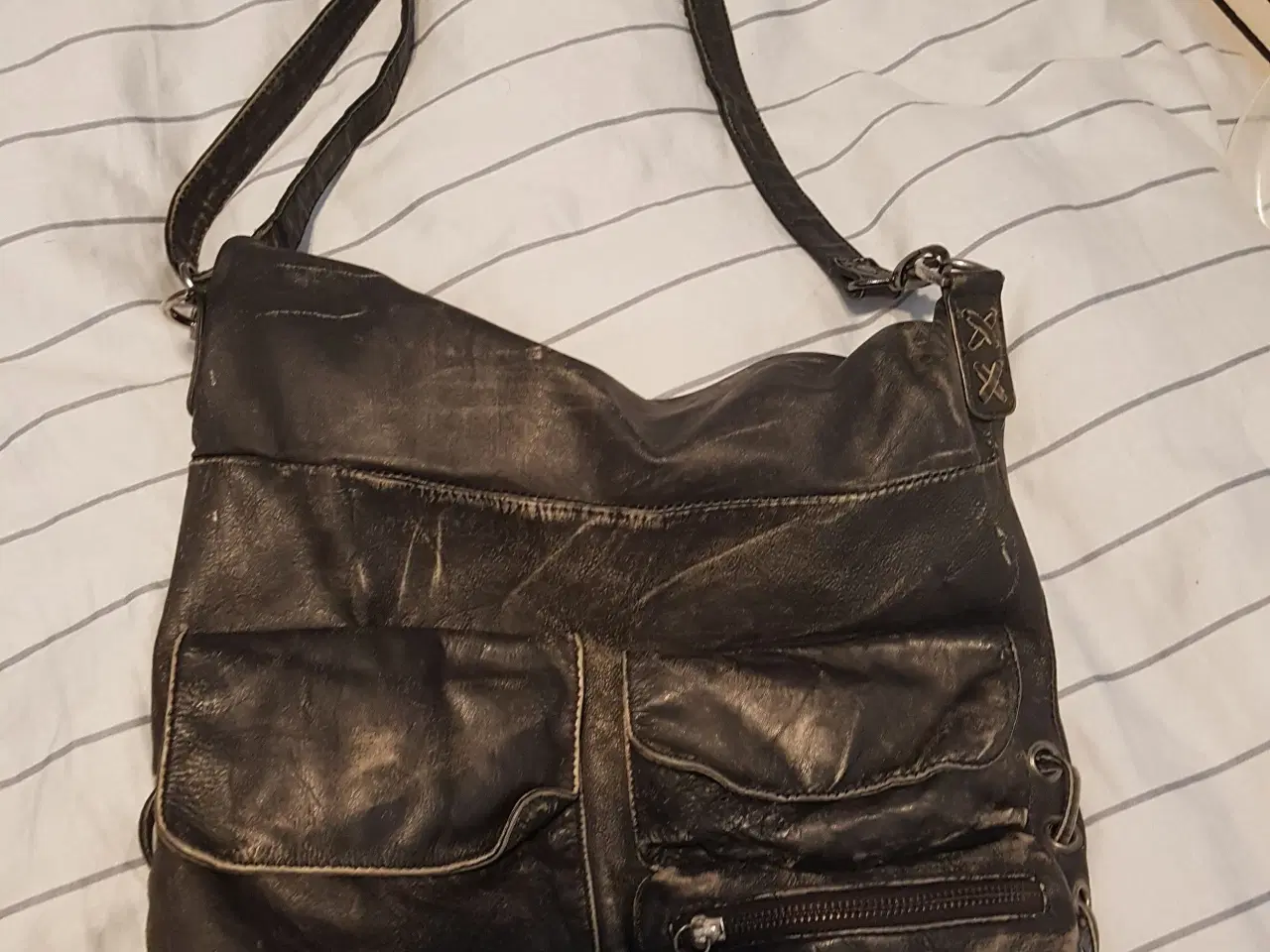 Billede 1 - Lædertaske i slidt look