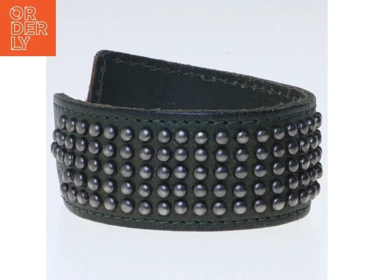 Billede 1 - Læderarmbånd med nitter (str. Ø 9 cm)
