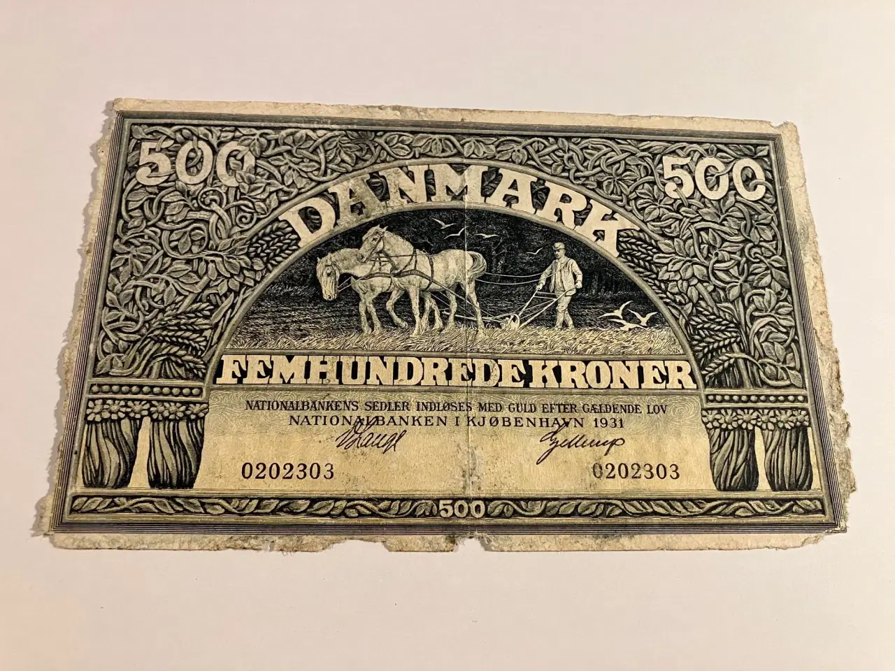 Billede 1 - 500 Kroner 1931 - Meget slidt