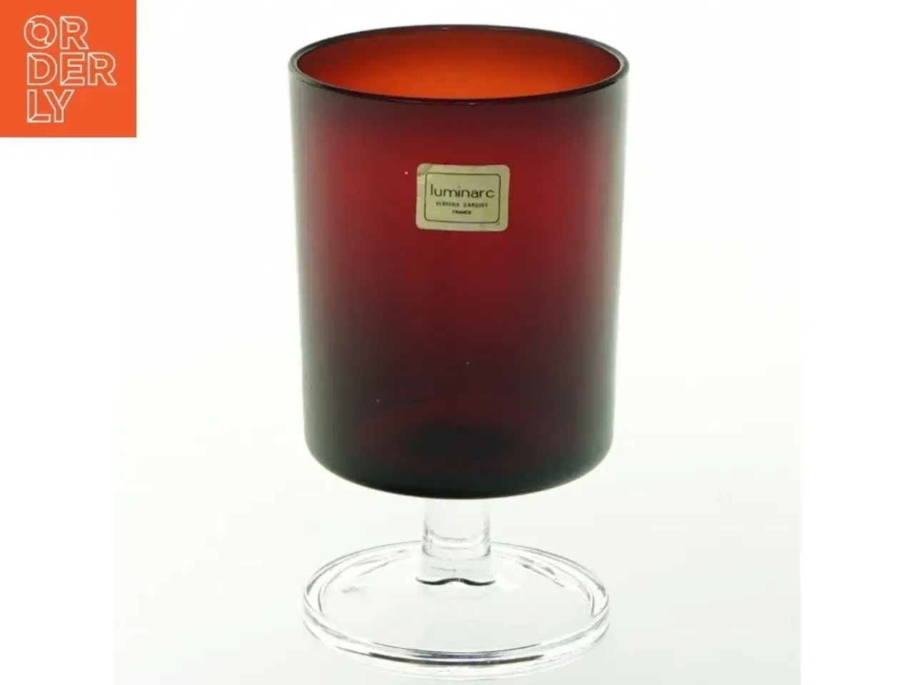 Billede 1 - Rød glasvase fra Luminarc (str. H. 11,5 cm. ø. 6,5 cm)
