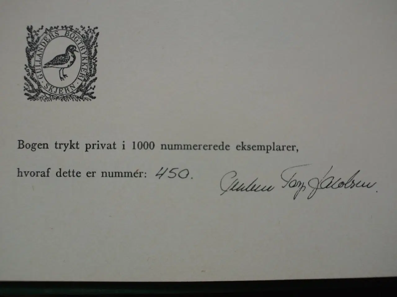Billede 3 - fluebinding nr. 450 af 1000 eks. signeret, af preb