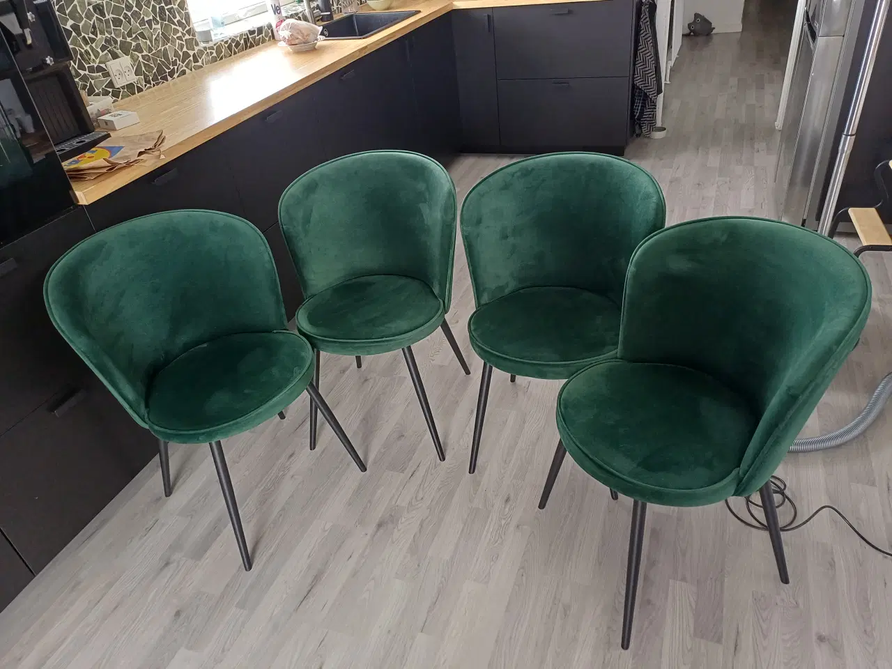 Billede 1 - 4 grønne spisebordsstole 