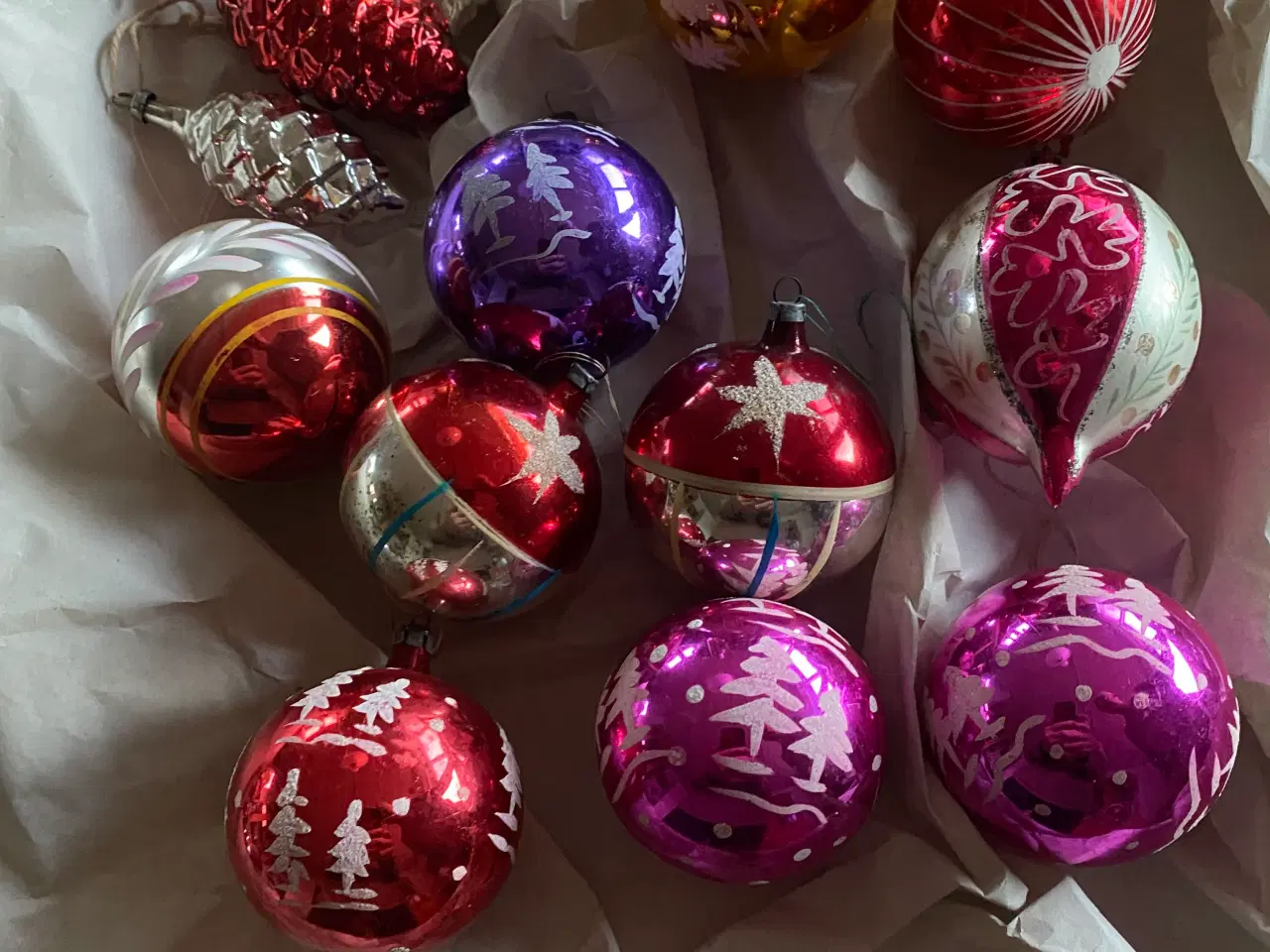Billede 1 - Gamle Julekugler/ornamenter glas