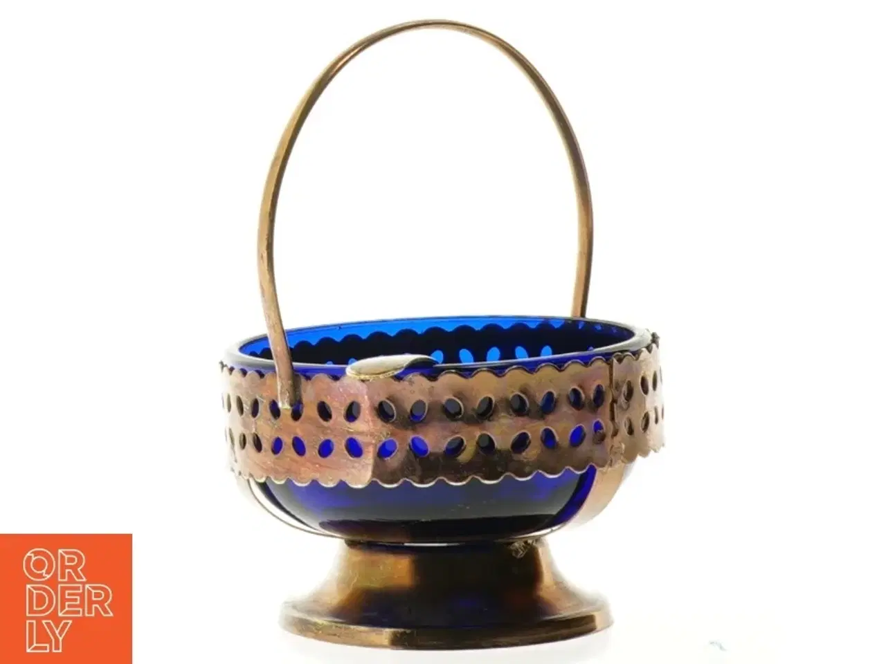 Billede 4 - Vintage Queen Anne koboltblå glas sukkerskål (str. 14 x 11 cm)