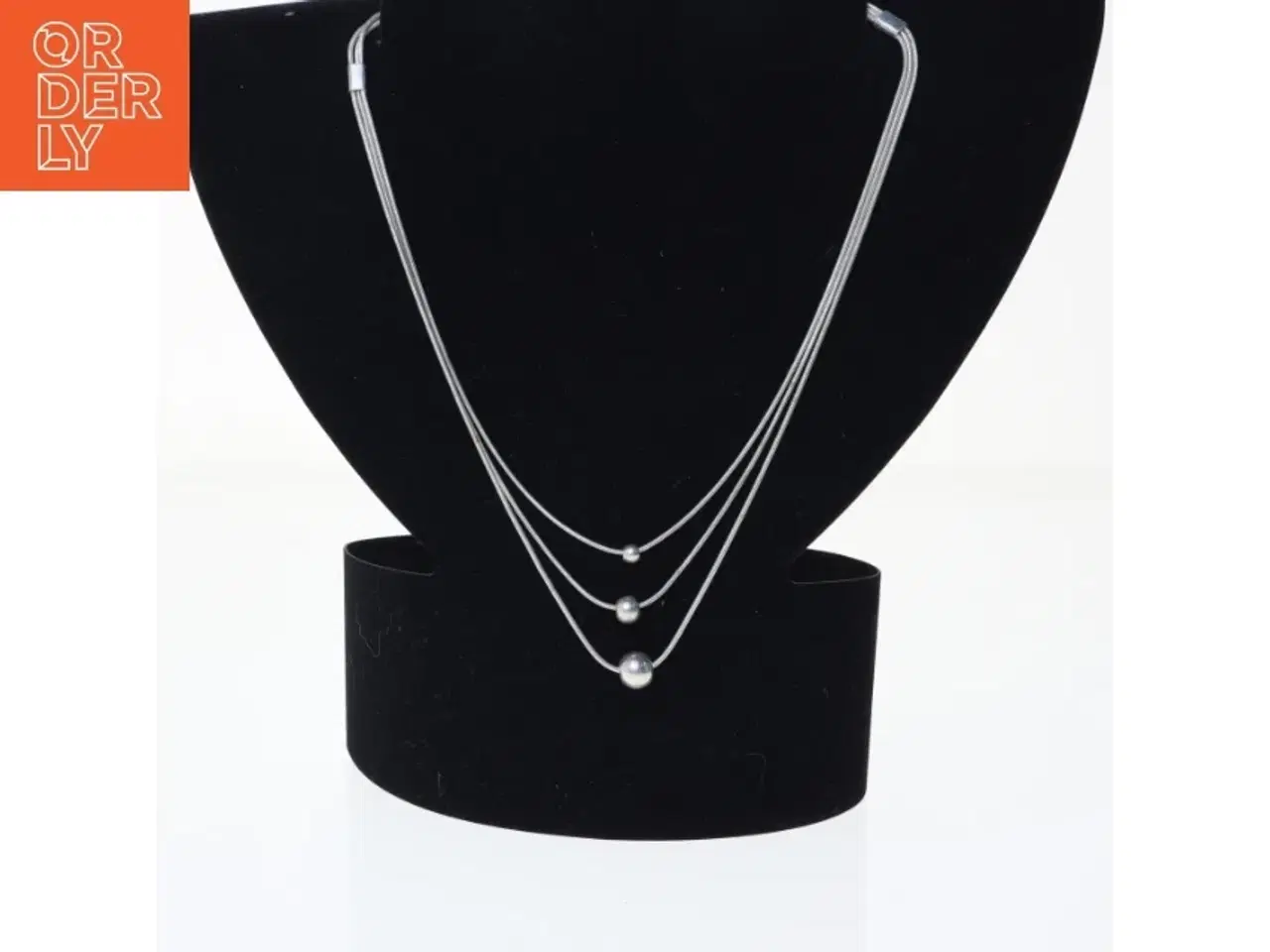 Billede 1 - Sølvhalskæde med perler (str. 41 cm)