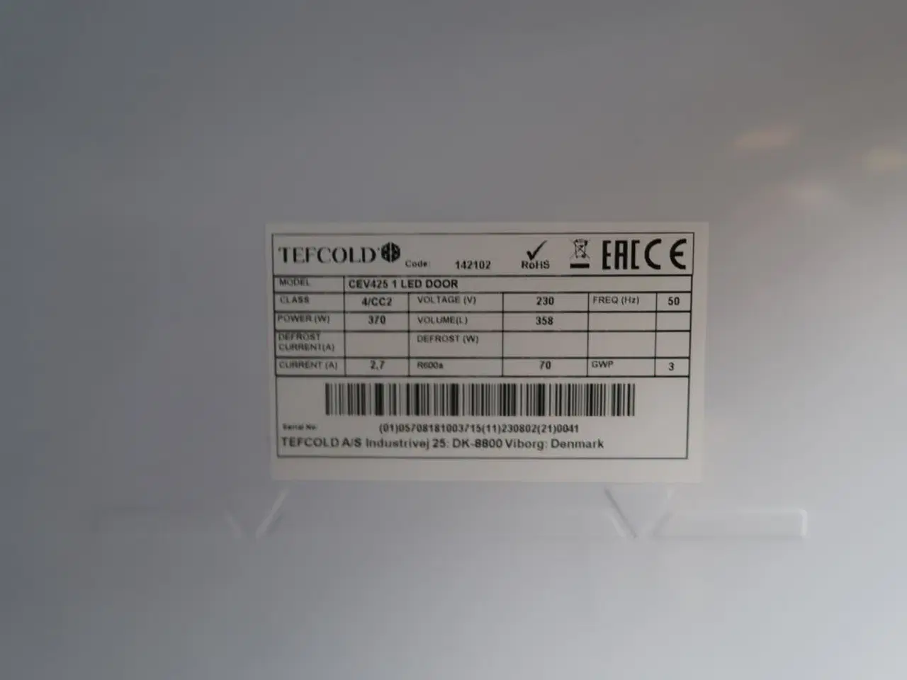 Billede 3 - Display Køleskab, Tefcold CEV325 1 LED DOOR