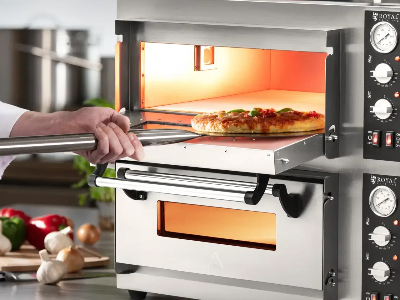 Billede 2 - Pizzaovn – 4+4 x 25 cm – 2 ovnkamre – 8400 W