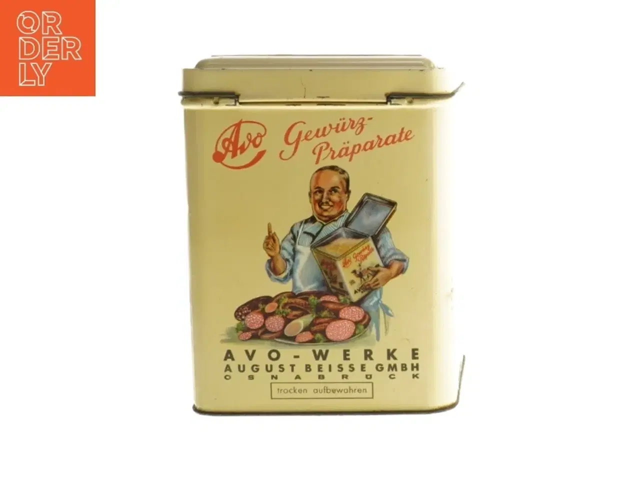 Billede 3 - Retro dåse af metal fra AVO (str. 17x13x13 cm)