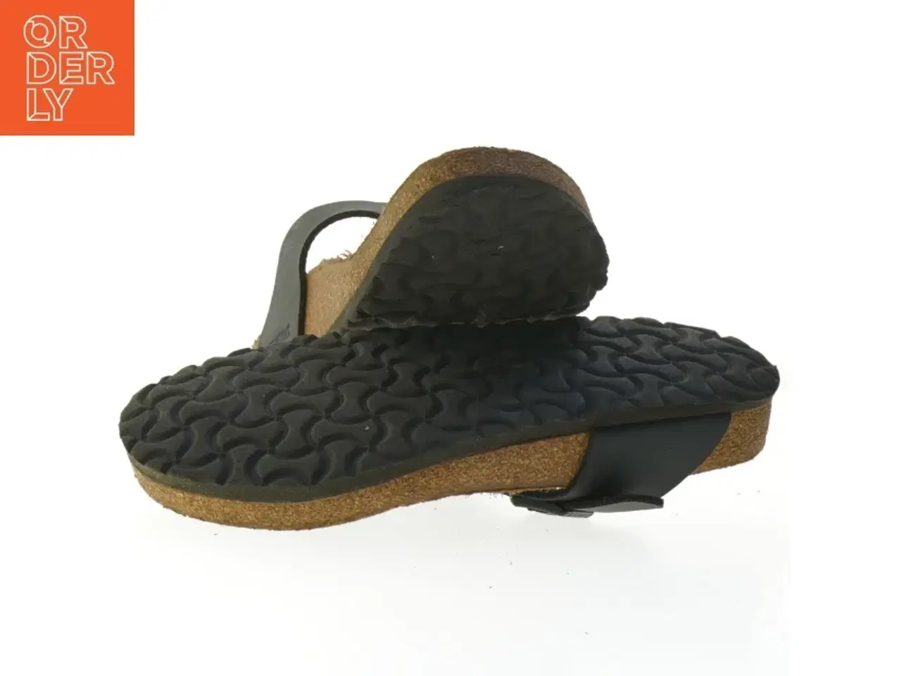 Billede 3 - Birkenstock Sort lædersandal med korksål (str. Længde, 28 cm)