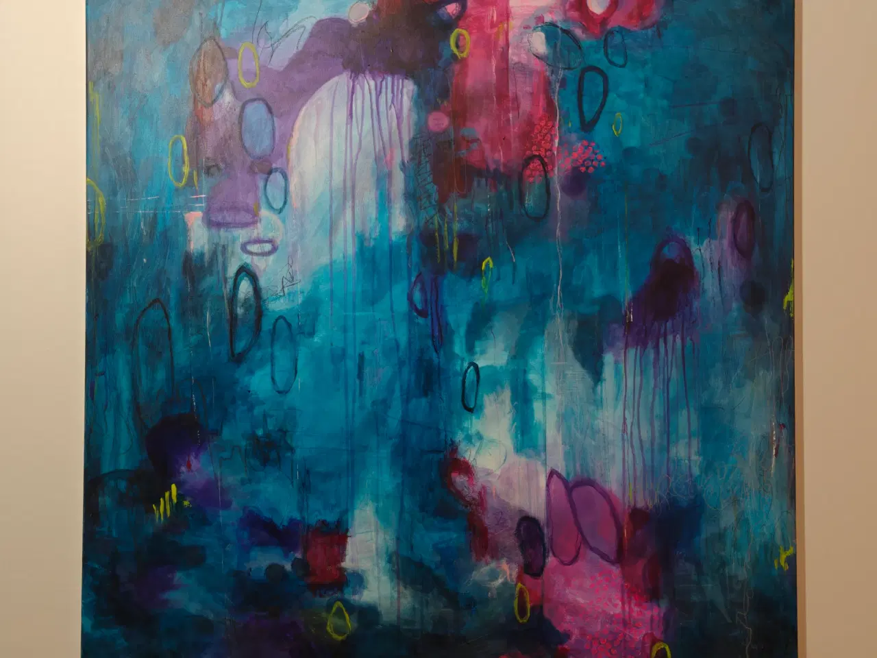 Billede 1 - Abstrakt maleri i stærke farver 100*100