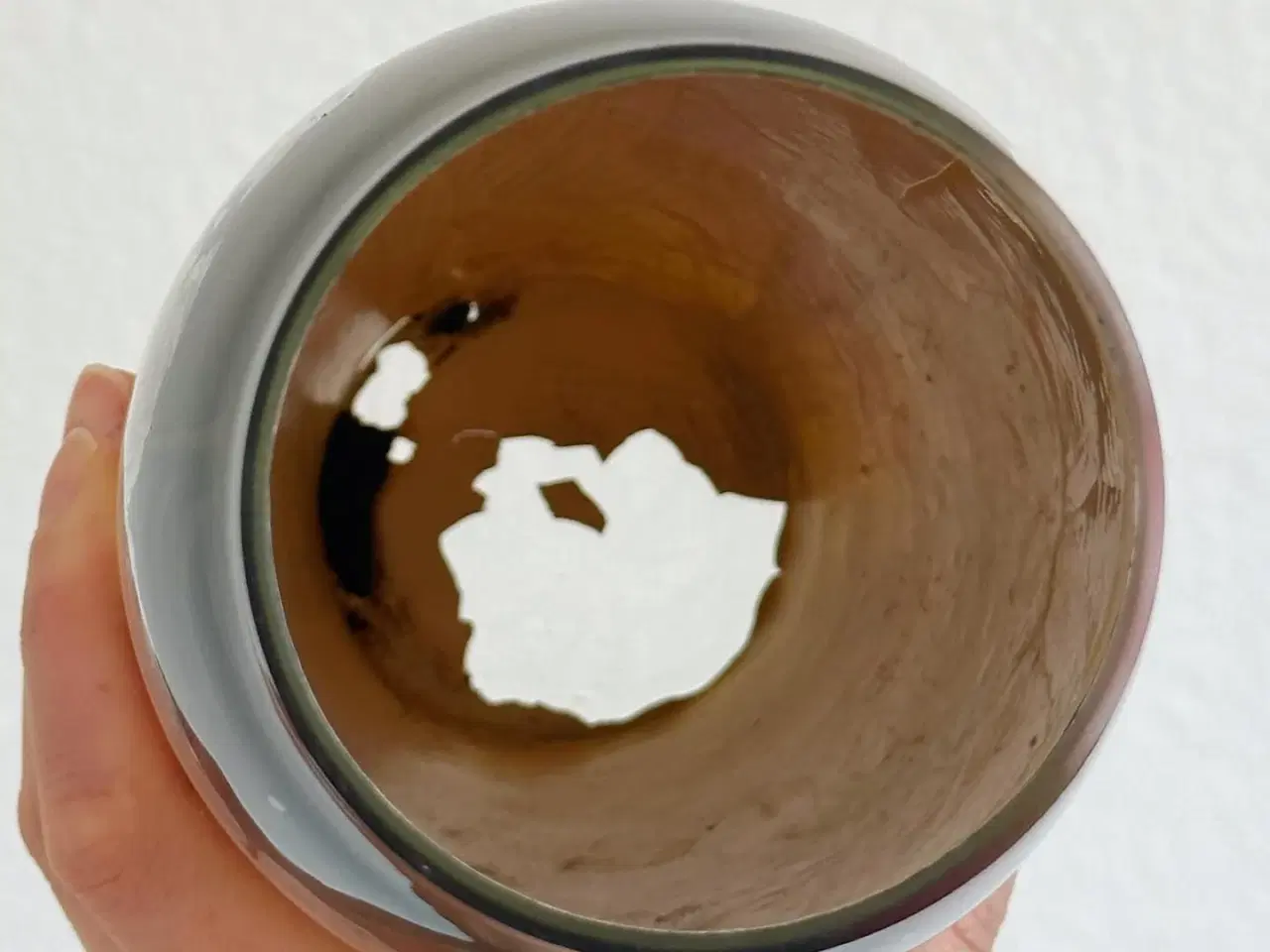 Billede 9 - Antik glasvase m bemaling indeni, NB