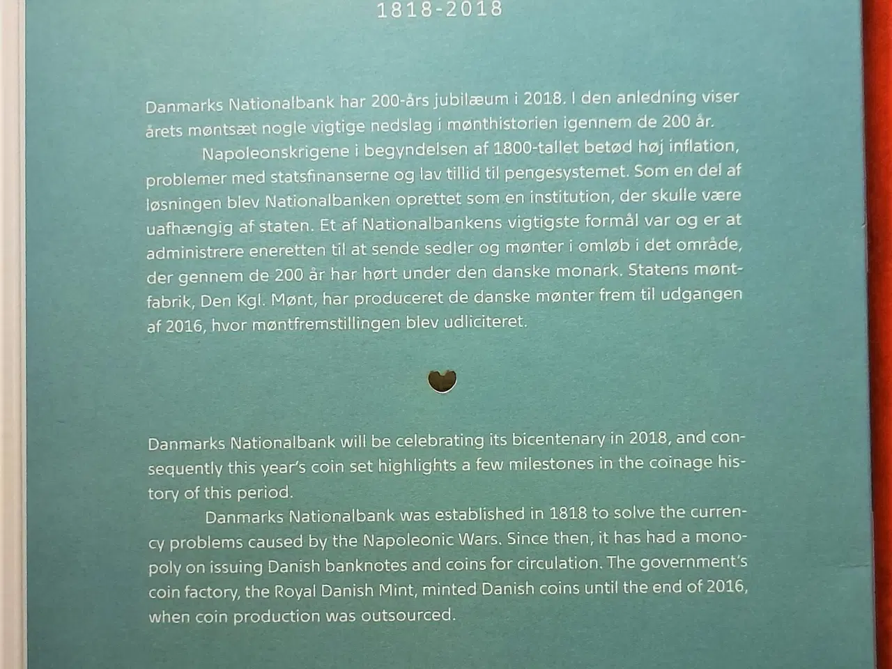 Billede 8 - DET KGL MØNTSÆT 2018 DANMARKS NATIONAL BANK 200 ÅR