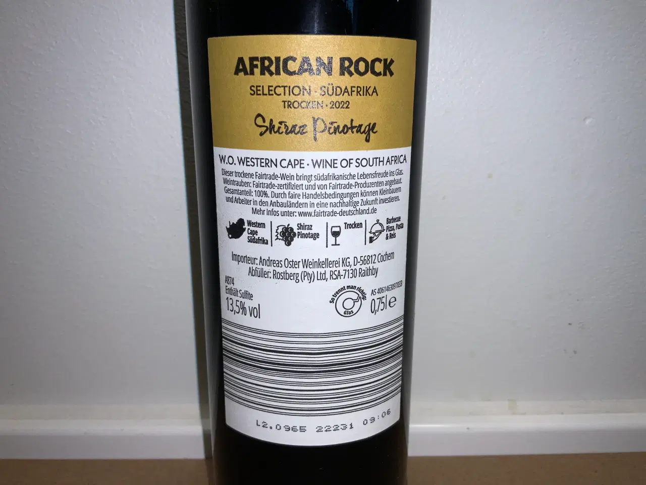 Billede 3 - Rødvin, 2022 AFRICAN ROCK Shiraz Pinotage 0,75 L.