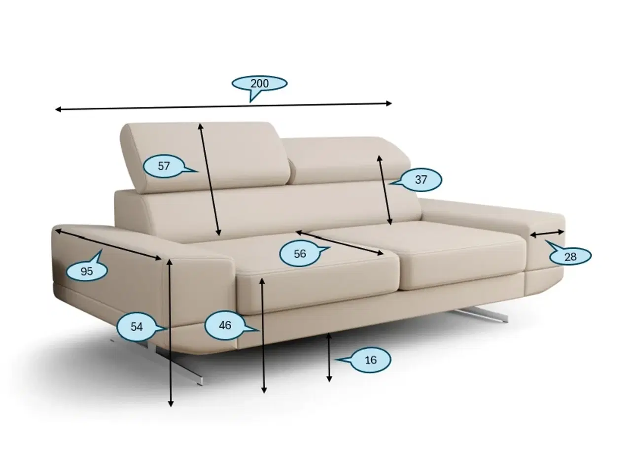 Billede 3 - MODENA II  2-PERS. SOFA 200X95
