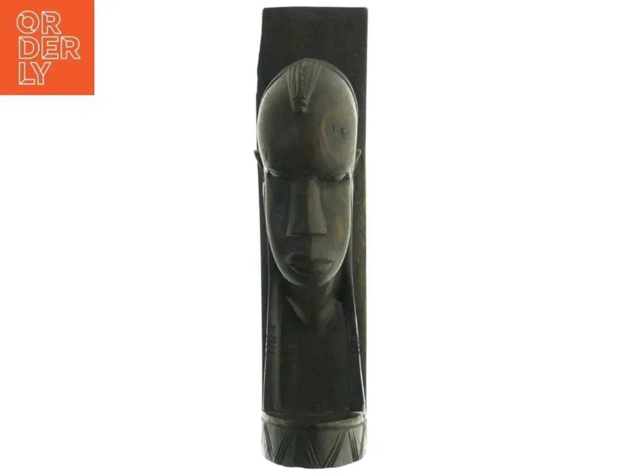 Billede 2 - Træskulptur af menneskeansigt (str. 24. x 6 cm)