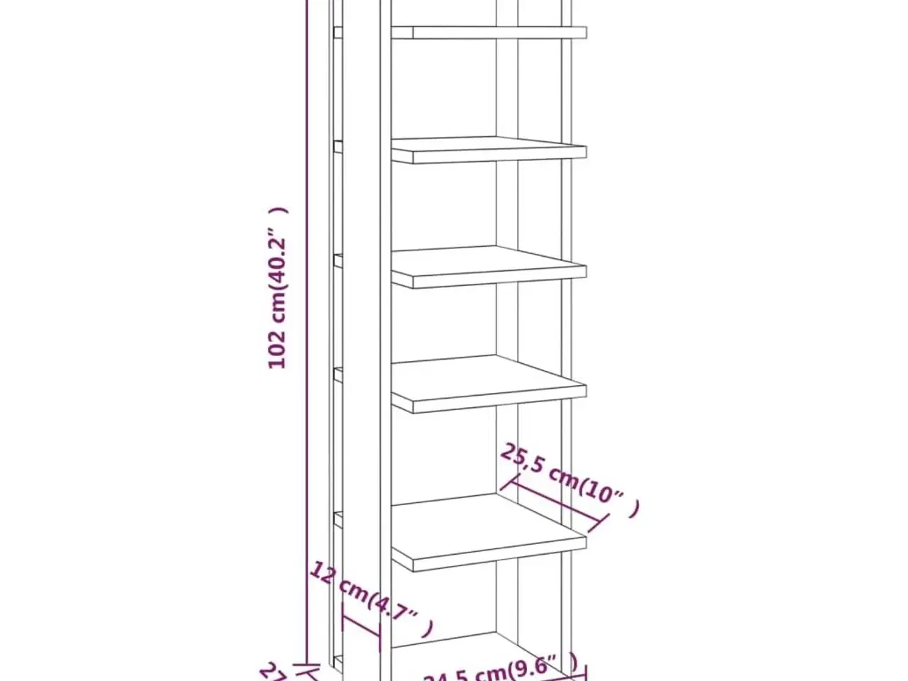 Billede 7 - Skoskab 27,5x27x102 cm konstrueret træ sort