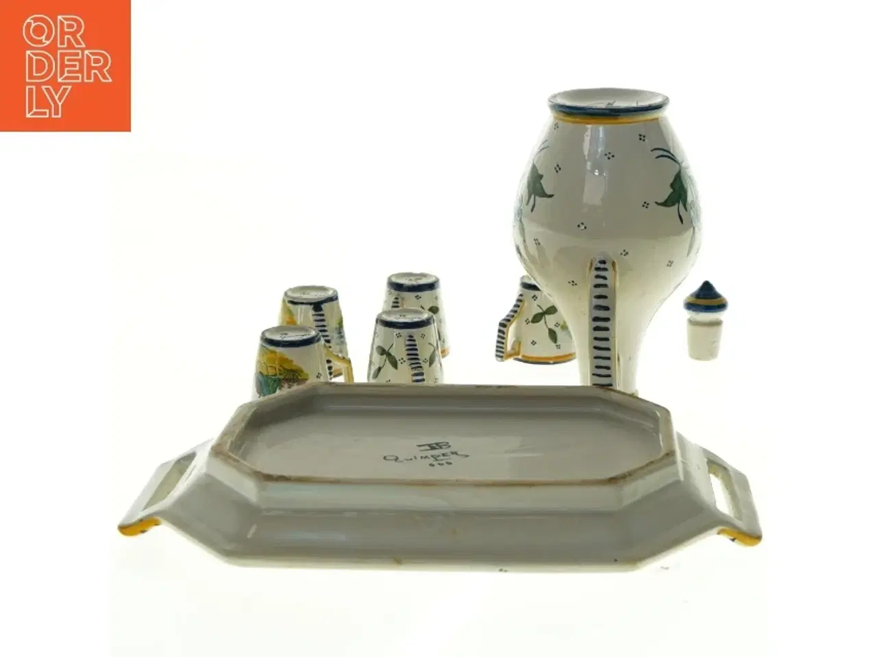 Billede 2 - Fransk fajance service fra Quimper (str. 24 x 16 cm - 3 x 4 cm)