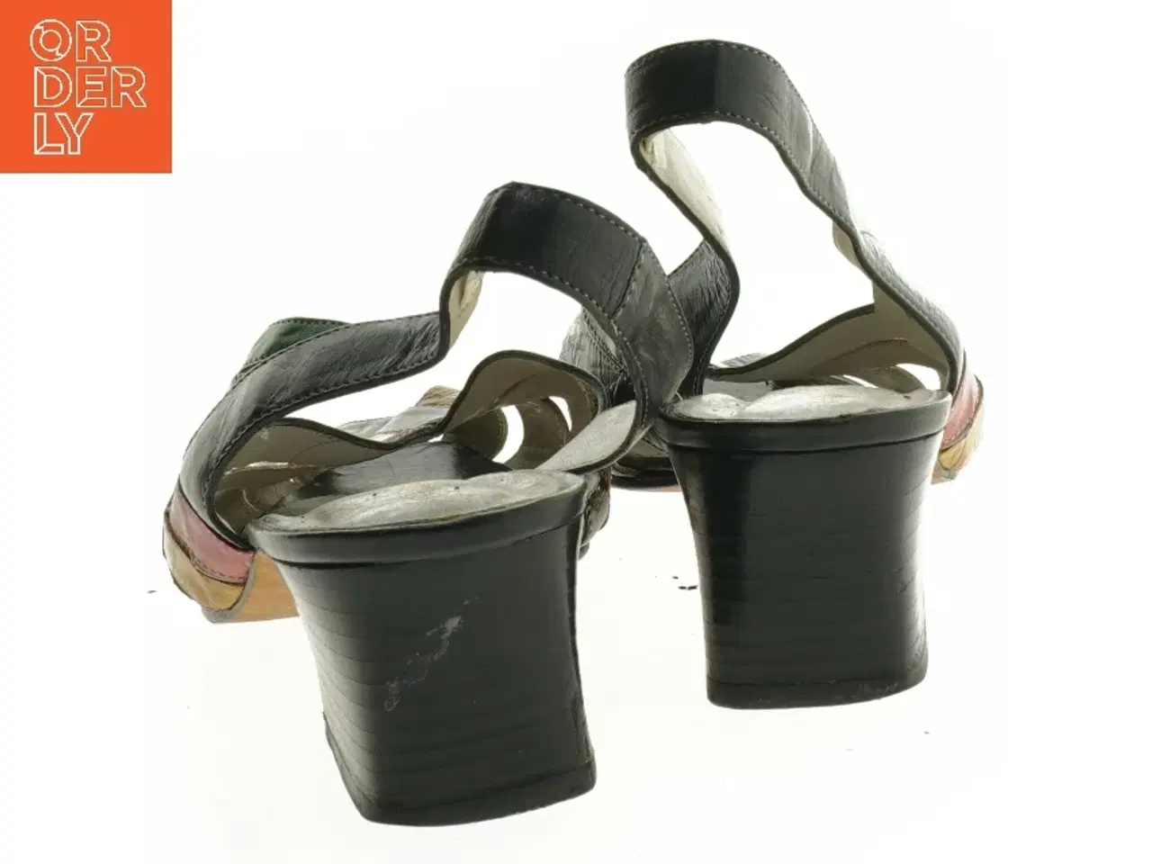 Billede 3 - Farverige lædersandaler med hæl fra Balschmidt (str. 39)