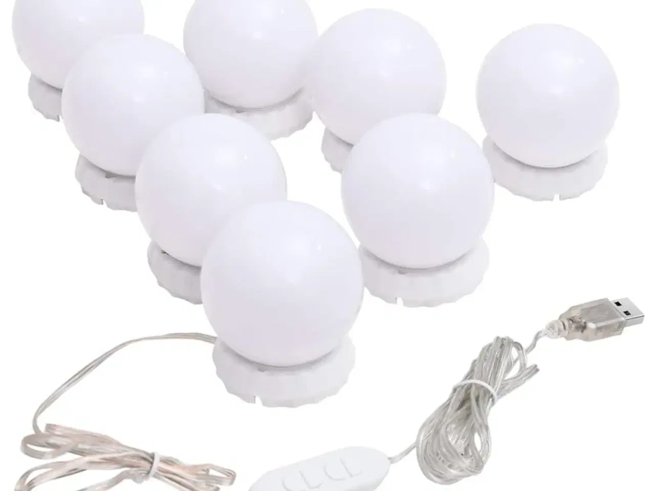Billede 1 - Lampesæt til spejl 8 LED-lamper varm hvid og kold hvid