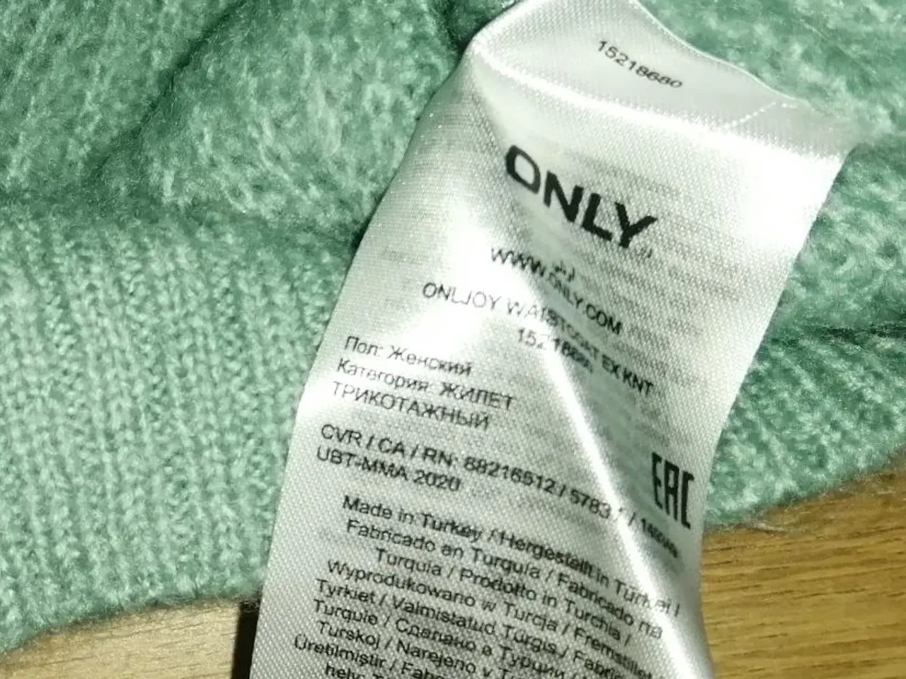 Billede 4 - NY ONLY STRIK VEST, MINT GRØN, STR. M