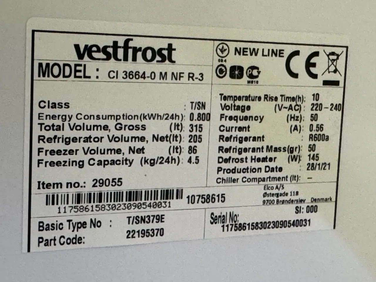 Billede 6 - Næsten nyt køl/frys fra westfrost 