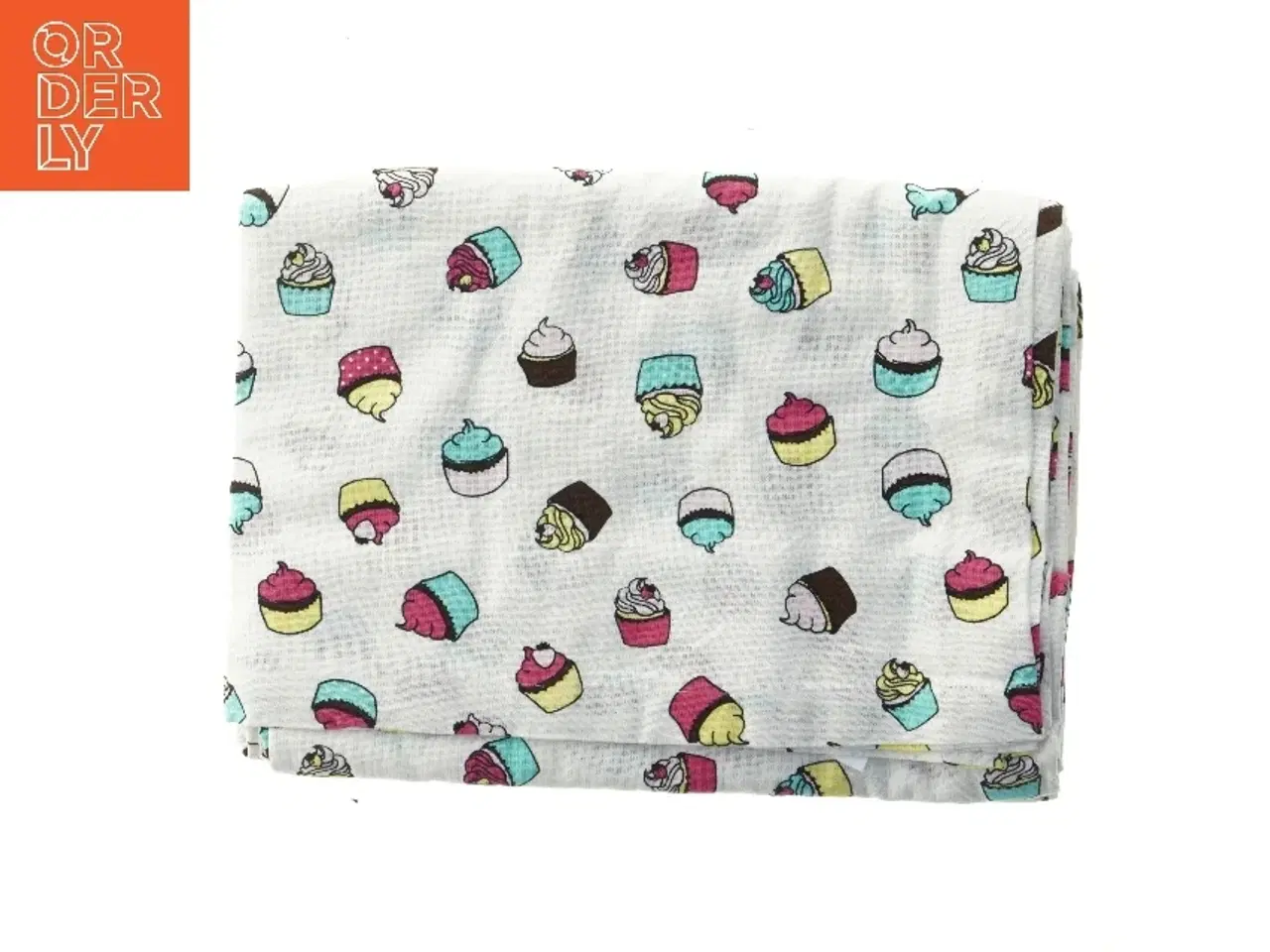 Billede 1 - Dekorativ dug med cupcake print fra H&M (str. 145x250 cm)
