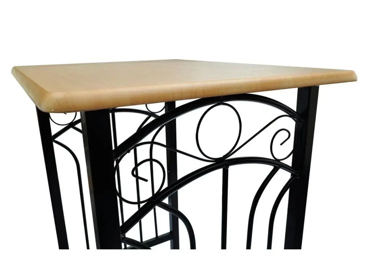 Billede 4 - Morgenmads- og spisebordssæt gyldenbrun med sort stål