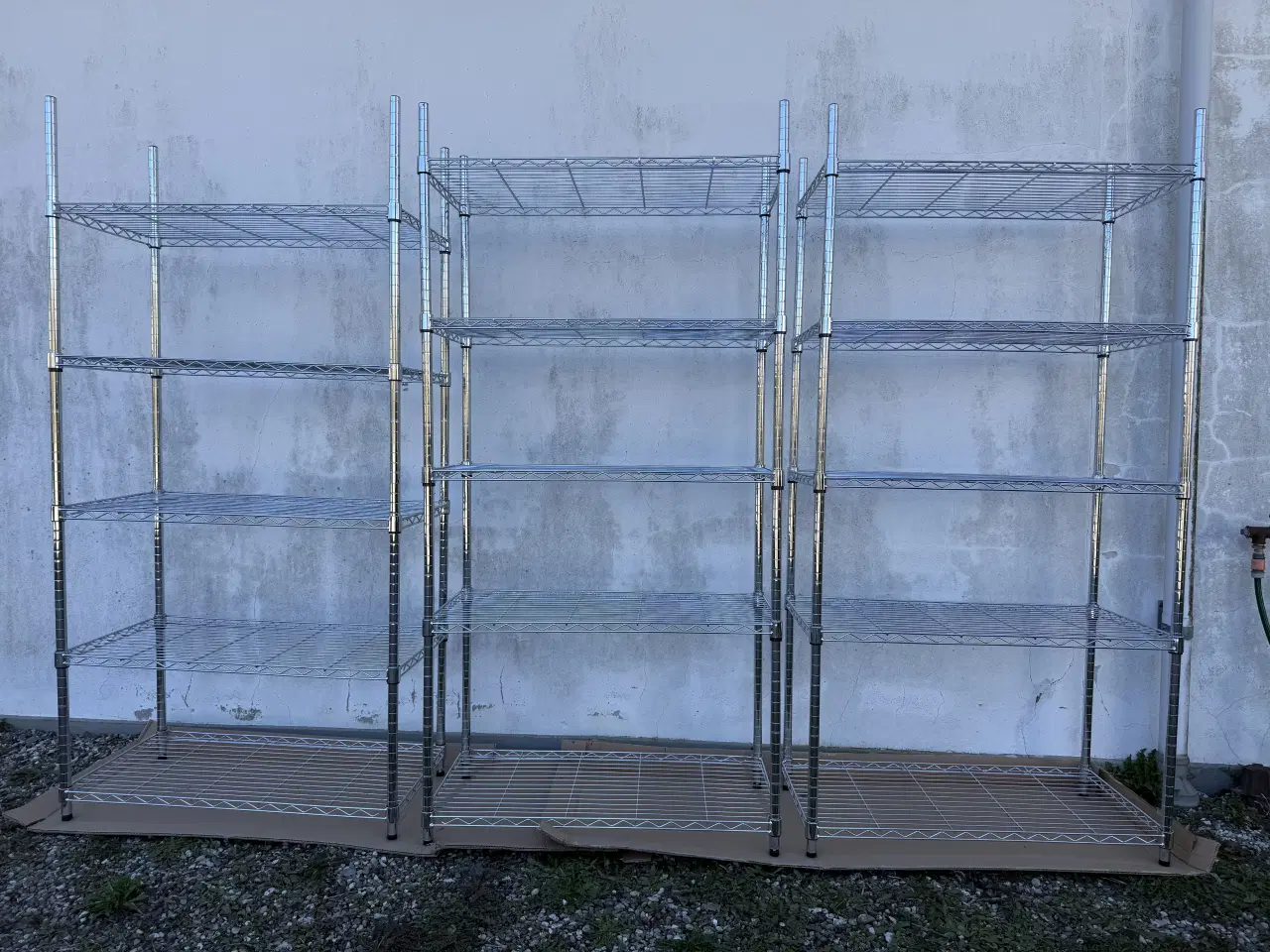 Billede 1 - 3 stk. VINDINGE Reol 6 hylder krom