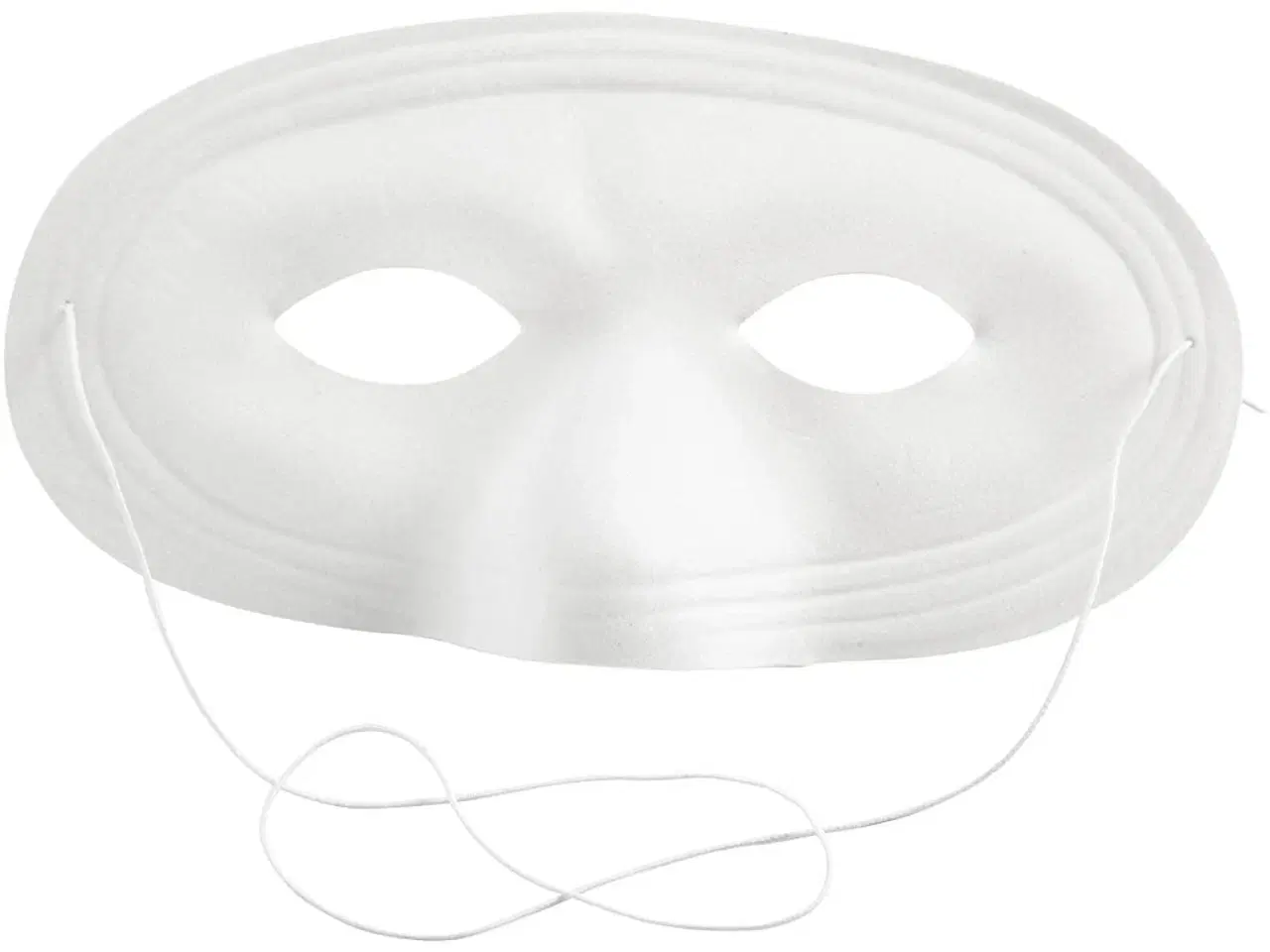Billede 1 - Halvmaske, H: 10 cm, B: 17,5 cm, hvid, 1 stk.