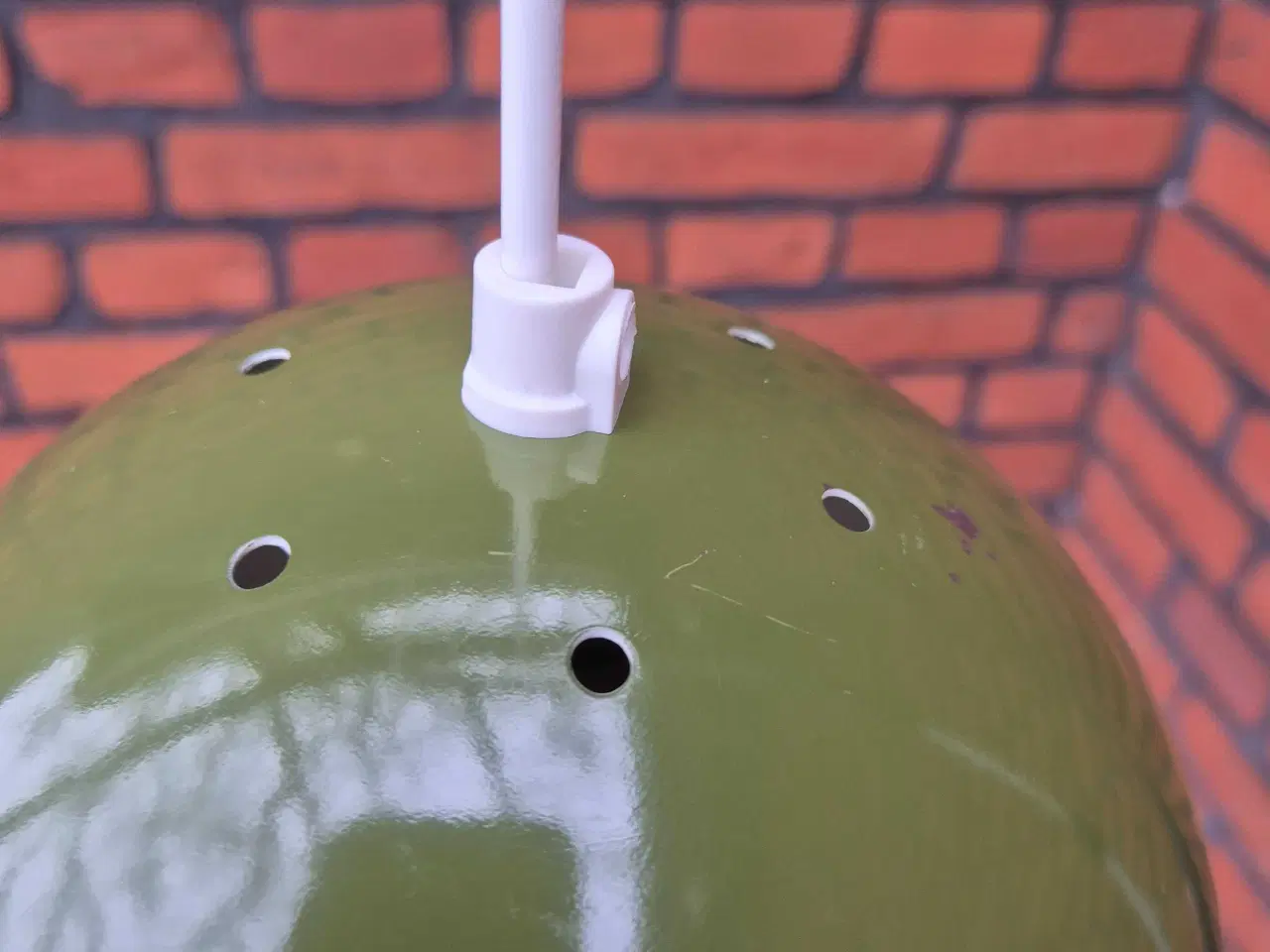 Billede 2 - Olivengrøn vintage kuglelampe 