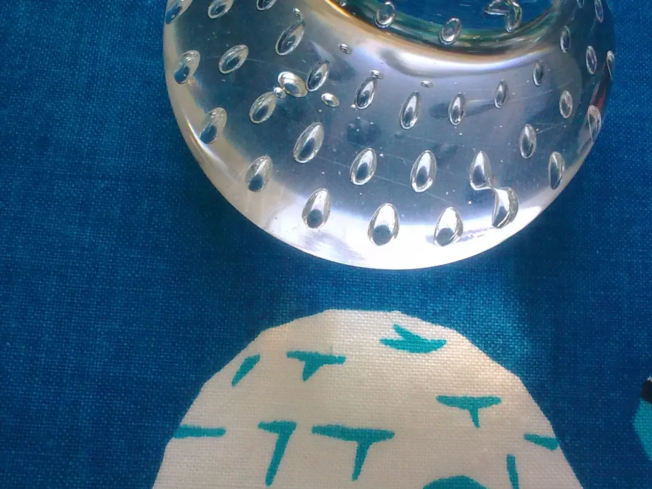 Billede 1 - Vase bobler i lyseblå glas HOLMEGAARD