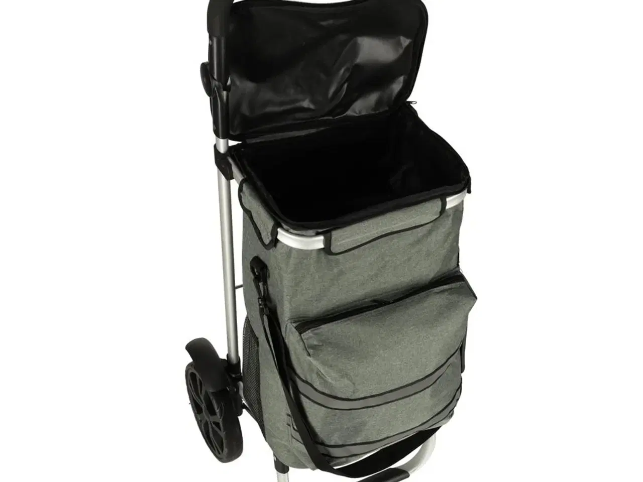 Billede 5 - Indkøbsvogn på hjul med stel 100 cm – grå, 40 l