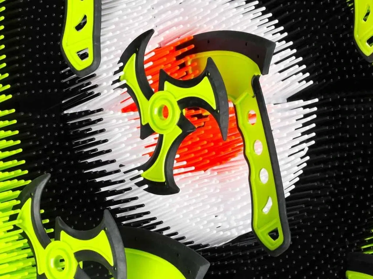 Billede 7 - Kastemål med silikoneøkser til børn – dartskive på stativ