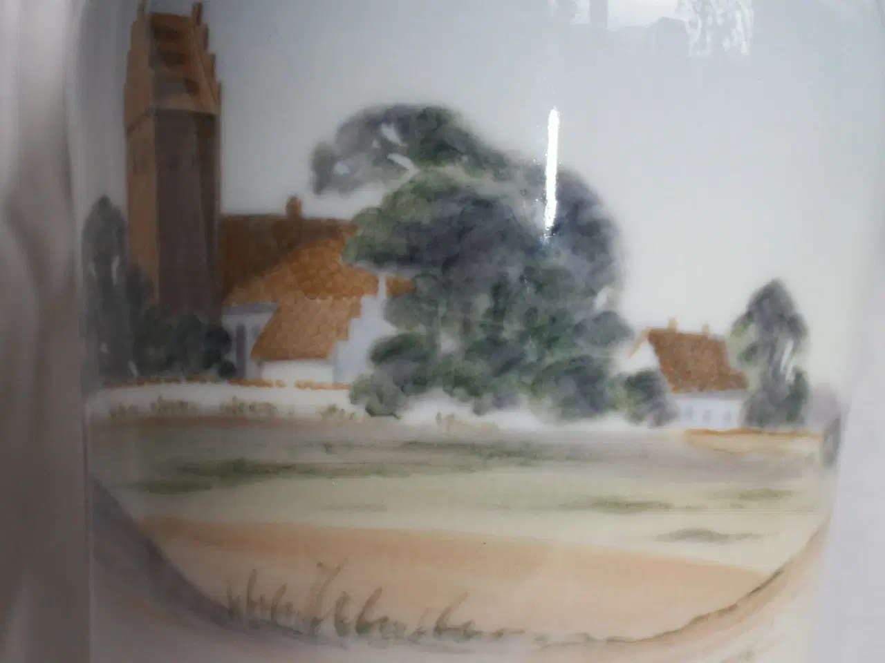 Billede 7 - Vase med landskab fra Royal Copenhagen