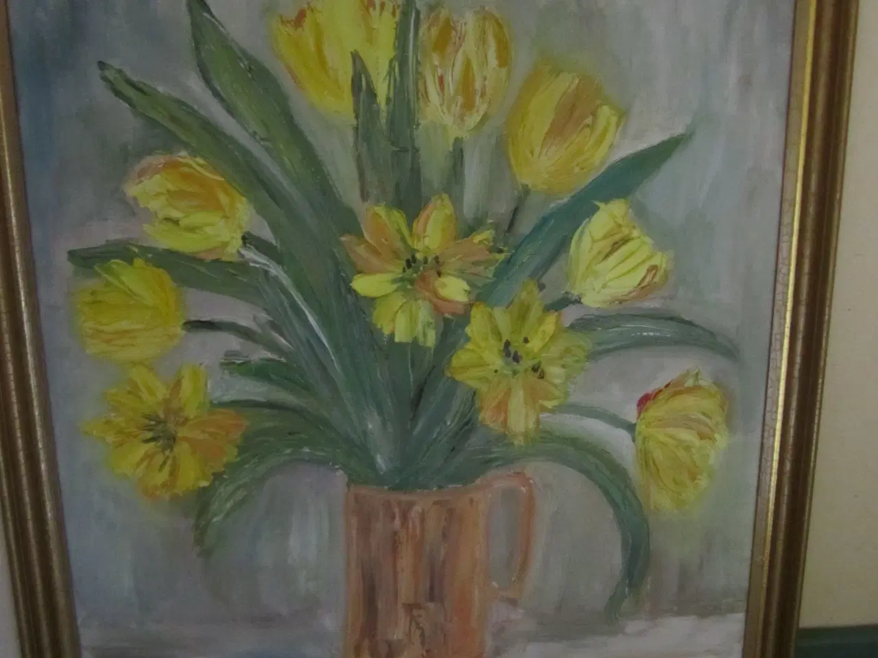 Billede 1 - MALERI AF SMUKKE GULE BLOMSTER.