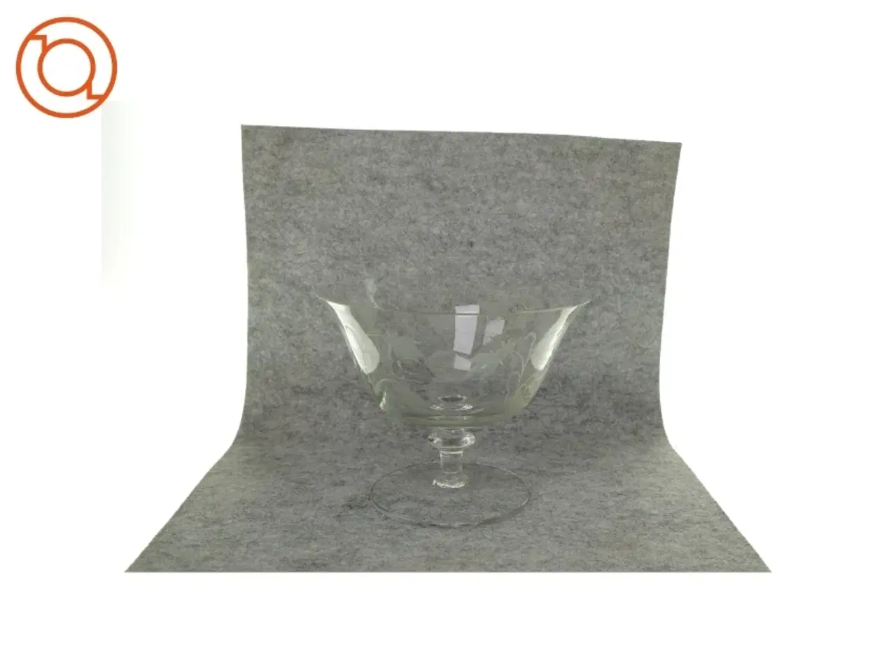 Billede 1 - Glasskål på fod med mønster