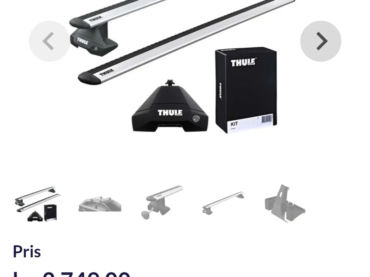 Billede 1 - Thule tagboks, Volvo V60 tagbøjler