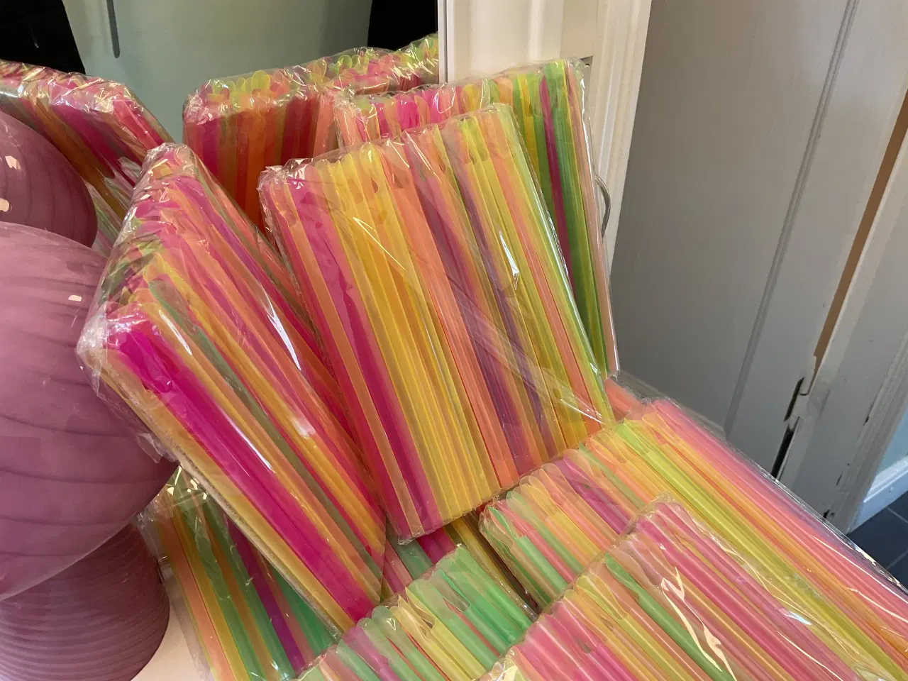 Billede 4 - 100 stk. lange Plastik sugerør (Slushice sugerør)