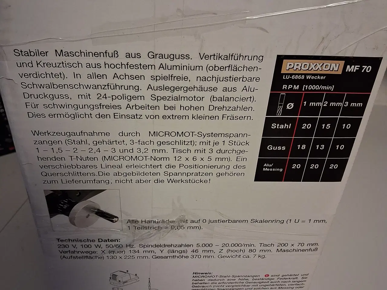 Billede 4 - Proxxon, Micro-fræsemaskine MF 70