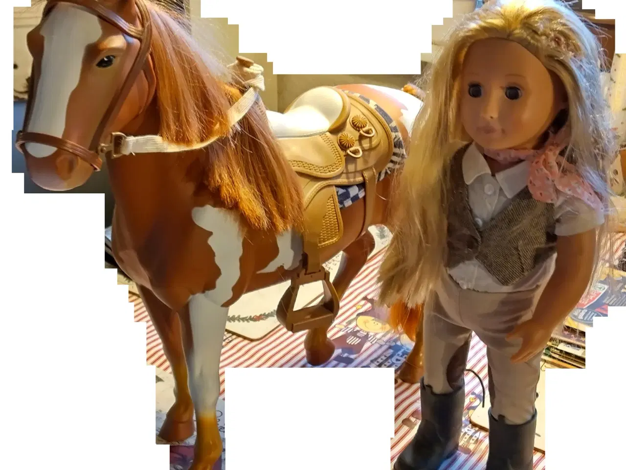 Billede 1 - Stor Dukke og Hest