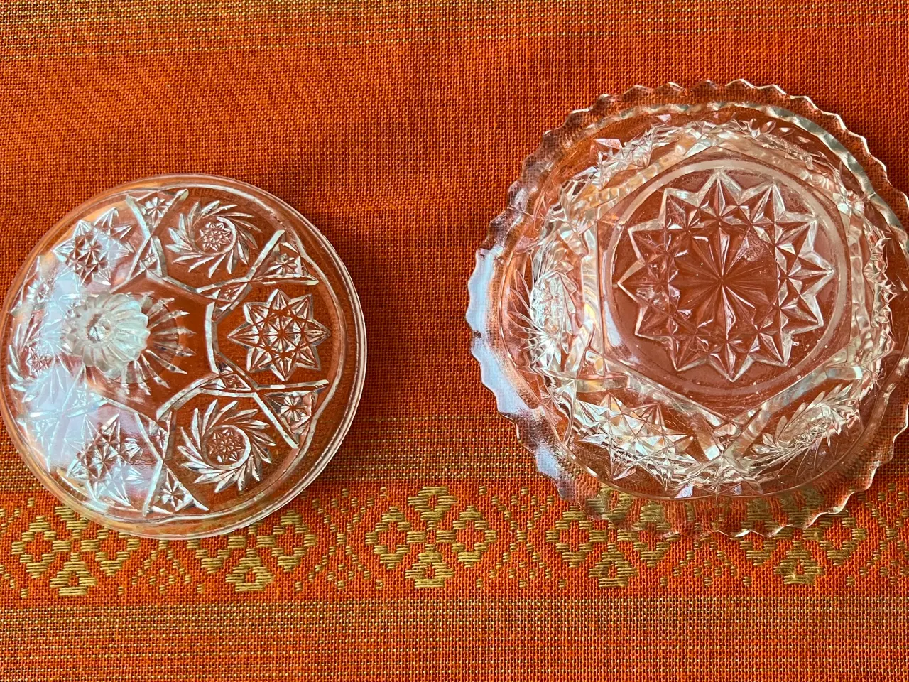 Billede 5 - Dekoreret bonbonniere glas skål med låg