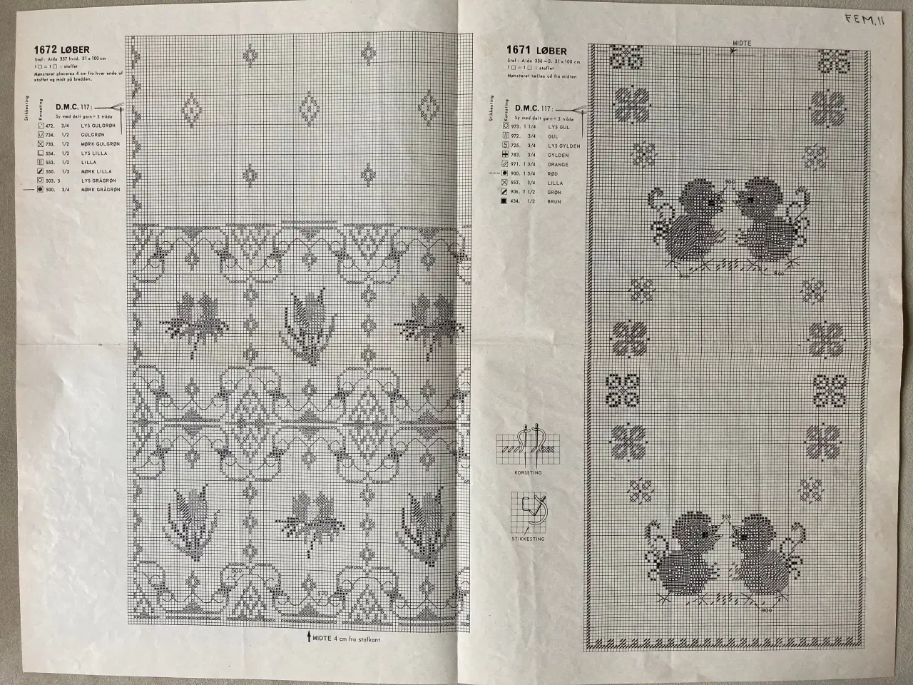 Billede 2 - 6 broderimønstre: Bl.a. violer, incl. mønsterark 